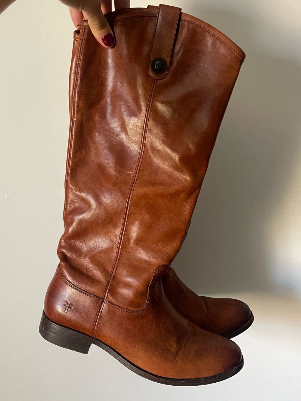 FRYE AND CO. Chestnut Brown Tall Leather Riding Boots